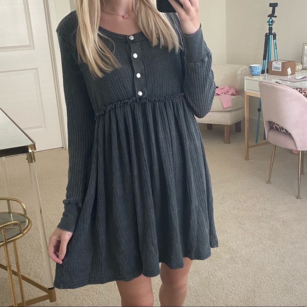Charcoal babydoll dress